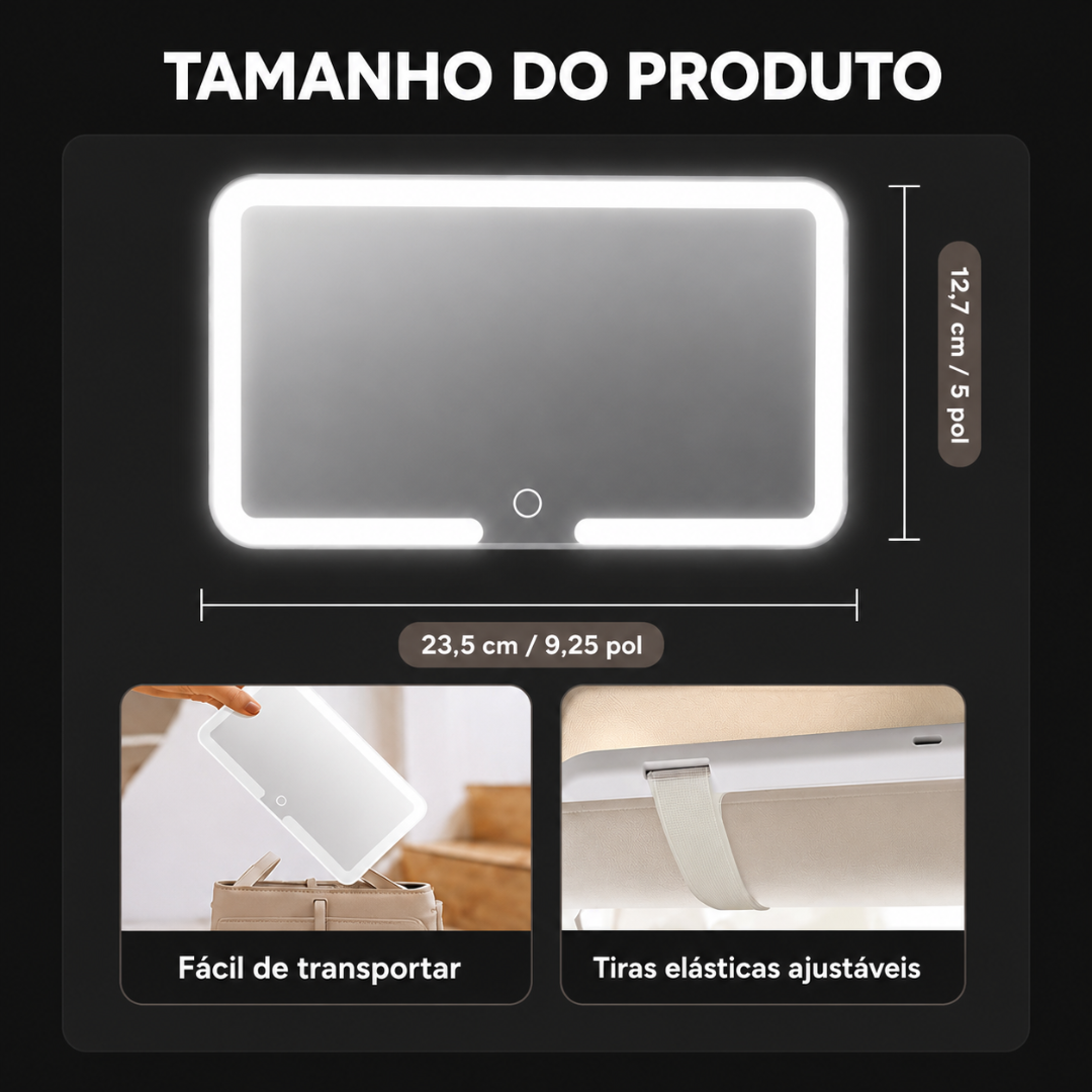 Espelho de Beleza LED para Carro
