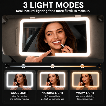 Espelho de Beleza LED para Carro