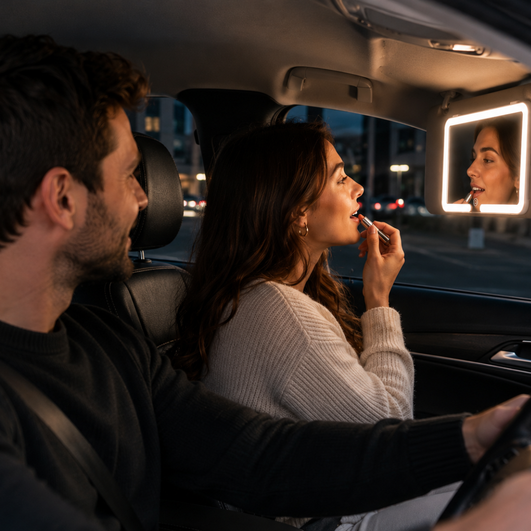Espelho de Beleza LED para Carro