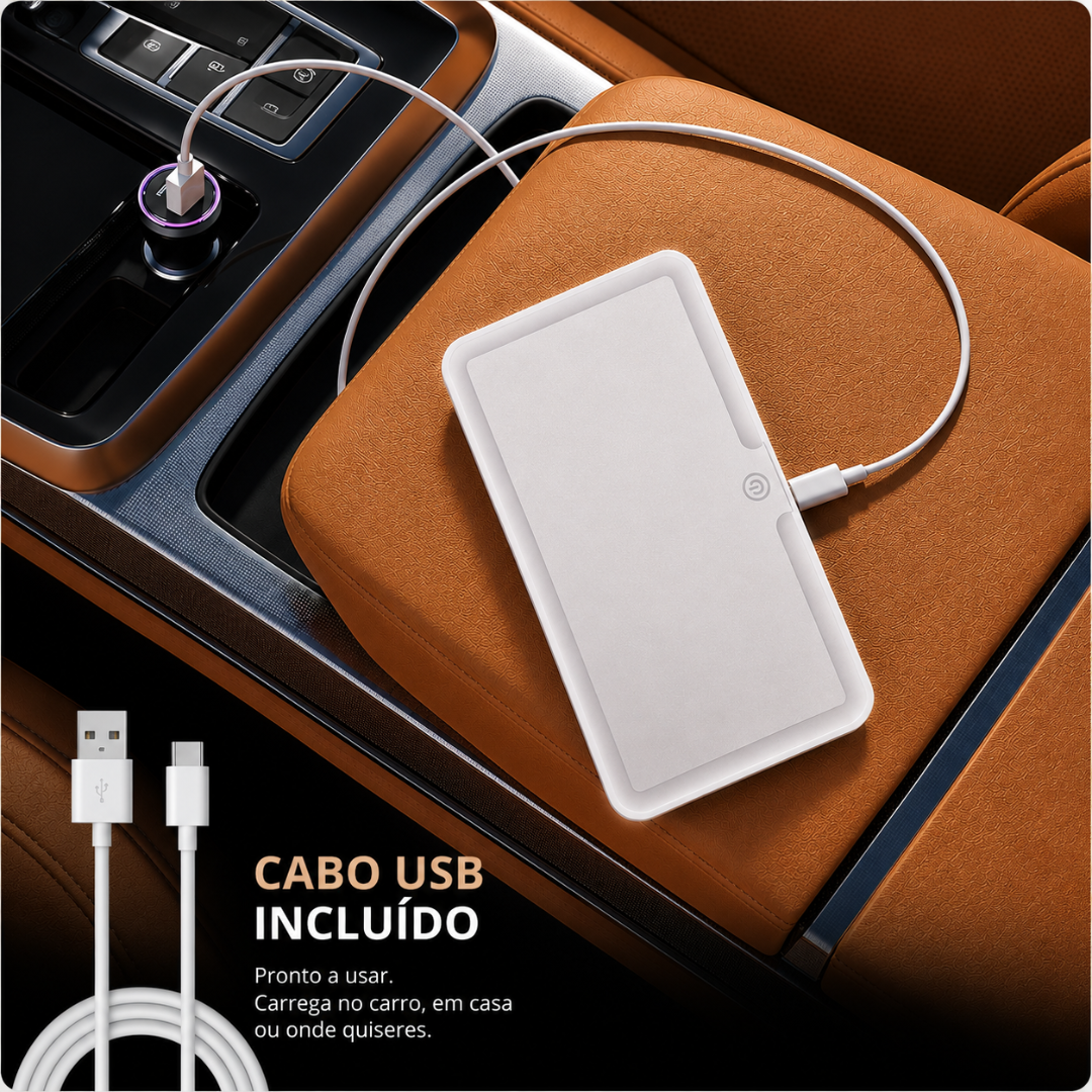 Espelho de Beleza LED para Carro