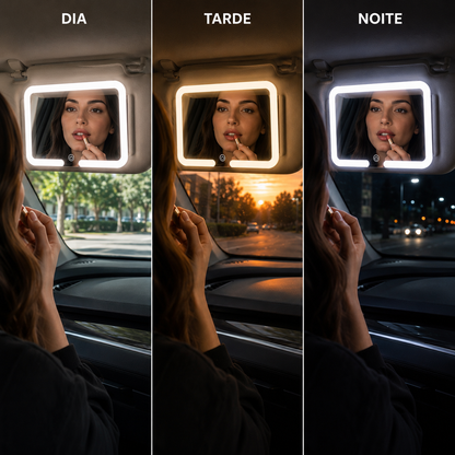 Espelho de Beleza LED para Carro